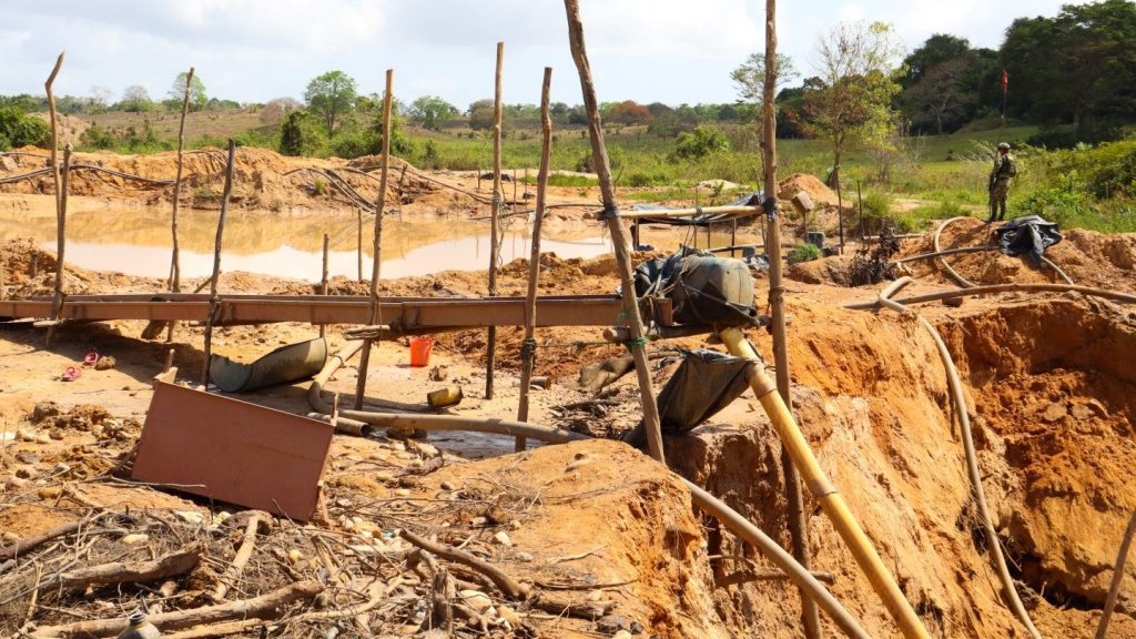 illegal mining dredges in Amazon