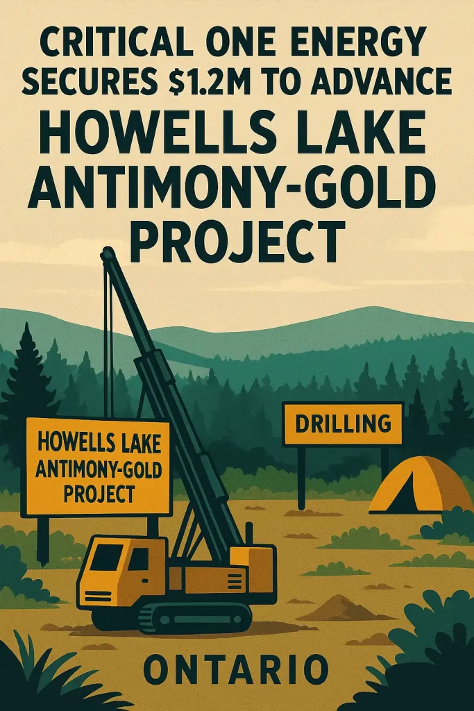 Critical One Energy private placement Howells Lake Antimony-Gold Project Ontario